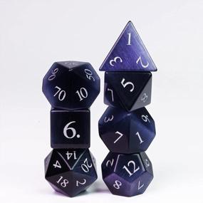 img 3 attached to Experience The Magic With UDIXI'S Handmade Natural Gemstone D&D Dice Set In Dark Purple Cat'S Eye