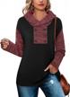 women's color block hoodies: furnex casual long sleeve sweatshirts with buttons pullover shirt logo