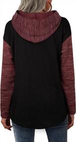 img 3 attached to Women'S Color Block Hoodies: Furnex Casual Long Sleeve Sweatshirts With Buttons Pullover Shirt