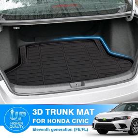 img 3 attached to 🚗 Enhanced Cartist Cargo Liner for 2022 Honda Civic Sedan - All Weather Trunk Mat with Anti-Slip, High Side Carpet Protection, TPE Material, Odorless Design