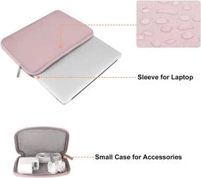 img 3 attached to MOSISO Laptop Sleeve Compatible With MacBook Pro 15 Inch Touch Bar A1990 A1707, 15 Surface Laptop 4/3, Dell XPS 15 2020, HP Stream 14, Acer Swift 3 14, Neoprene Bag With Small Case, Baby Pink