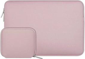 img 4 attached to MOSISO Laptop Sleeve Compatible With MacBook Pro 15 Inch Touch Bar A1990 A1707, 15 Surface Laptop 4/3, Dell XPS 15 2020, HP Stream 14, Acer Swift 3 14, Neoprene Bag With Small Case, Baby Pink
