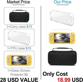 img 3 attached to Protective Carrying Case & Screen Protector For Nintendo Switch Lite + 8 Game Card Slots & Accessories