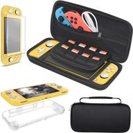 protective carrying case & screen protector for nintendo switch lite + 8 game card slots & accessories logo