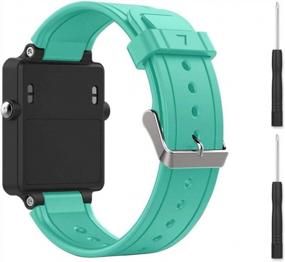 img 4 attached to Сменный ремешок Bossblue для Garmin Vivoactive, сменные силиконовые браслеты для фитнеса, браслеты с металлическими застежками для смарт-часов Garmin Vivoactive GPS (мятно-зеленый)