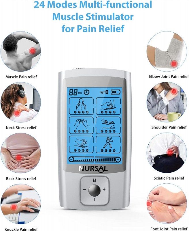 TENS EMS Unit Muscle Stimulator for Pain Relief Therapy Electric 28 Modes  Massager with Continuous Stable Mode/Memory Function