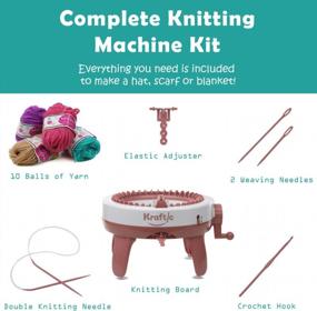img 3 attached to Get Creative With Kraftic Knitting Craft Machine: 40-Needle Knitting Loom Kit Comes With Yarn And Needle!