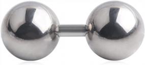 img 3 attached to Ruifan 316L Surgical Steel 6Mm 8Mm 10Mm Big Balls Externally Threaded Straight Barbell 14G 12G
