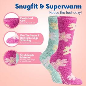 img 2 attached to Warm & Cozy Fuzzy Socks For Women - Slip-Resistant Winter Plush Socks By Debra Weitzner - Perfect Christmas Gift - 5/6 Pairs