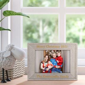 img 3 attached to Personalized 4X6 Photo Frame For My First Christmas, New Baby Or Grandma Gift - Customizable 5X7 Wall Decor Frame For Christmas Family Pictures