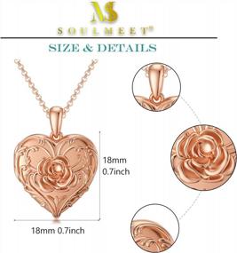 img 1 attached to Sterling Silver/Real Gold Locket Necklace With Sunflower And Rose Gold - Holds Pictures Photo Keep Someone Near To You Personalized Gift
