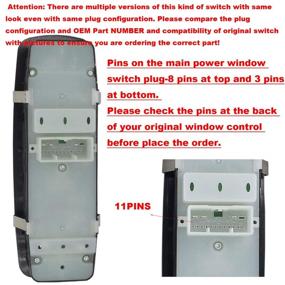 img 3 attached to 🔌 2011-2014 Jeep Grand Cherokee Dodge Durango Driver Door Master Power Window Switch - Compatible Replacement for OE # 68086693AC 68086693AD, Double Auto 11 PINS - Ensure to Verify OE Number and Plug PINS