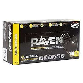 img 2 attached to 🧤 SAS Safety 66519 Nitrile Raven Powder-Free Disposable Gloves - X-Large (1000-Count Case)