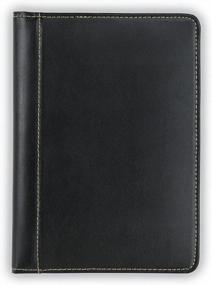 img 1 attached to Compact And Professional: Samsill Contrast Stitch Leather Small Portfolio For Men & Women - Ideal Business Padfolio With Mini Writing Pad (5X8), Black