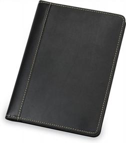 img 4 attached to Compact And Professional: Samsill Contrast Stitch Leather Small Portfolio For Men & Women - Ideal Business Padfolio With Mini Writing Pad (5X8), Black