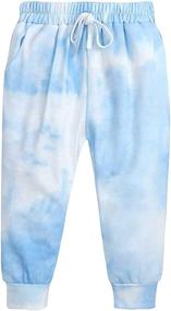 img 2 attached to 👧 Active Girls' Clothing: Blue & White Sweatsuit Outfits with Tracksuit Sweatpants