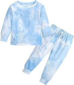 img 4 attached to 👧 Active Girls' Clothing: Blue & White Sweatsuit Outfits with Tracksuit Sweatpants