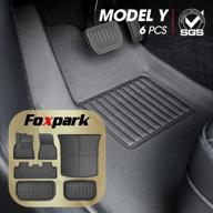 🦊 foxpark model y floor mats 2022: all-weather custom fit mats for tesla model y 5 seats 2019-2022 логотип