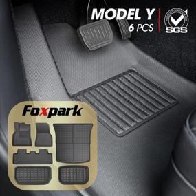 img 4 attached to 🦊 Foxpark Model Y Floor Mats 2022: All-Weather Custom Fit Mats for Tesla Model Y 5 Seats 2019-2022