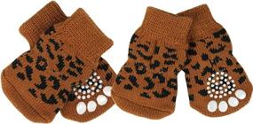 img 4 attached to Non-Slip Knit Dog Socks by Winmida - Pet Paw Protectors with Grips and Rubber Reinforcement for Puppy Indoor Wear (4 Pieces)