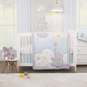 img 1 attached to Disney Dumbo Fitted Crib Sheet - Shine Bright Little Star Gray & White!