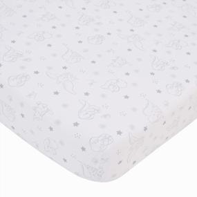 img 2 attached to Disney Dumbo Fitted Crib Sheet - Shine Bright Little Star Gray & White!