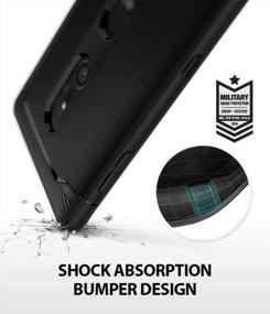 img 1 attached to Black Ringke Onyx Case For Sony Xperia XZ2 - Brushed Metal Design, Dynamic Stroked Line Pattern, Durable And Anti-Slip, Impact Shock Absorbent, Slim And Flexible - Enhance Your Xperia XZ2 Experience