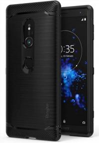 img 4 attached to Black Ringke Onyx Case For Sony Xperia XZ2 - Brushed Metal Design, Dynamic Stroked Line Pattern, Durable And Anti-Slip, Impact Shock Absorbent, Slim And Flexible - Enhance Your Xperia XZ2 Experience