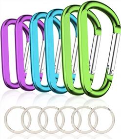 img 4 attached to Conveniently Organize Your Keys: 6-Piece Set Of Large 3 Inch Black Aluminum Carabiner Clips With Keyring Hook