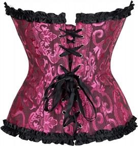 img 2 attached to Floral Lace-Up Back Corset Bustier Top - Sexy Lingerie For Women Plus Size