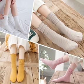 img 3 attached to Милые и игривые женские носки с рюшами и напуском - купите 5 пар прямо сейчас!