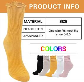 img 1 attached to Cute And Playful Women'S Ruffle Slouch Socks - Get 5 Pairs Now!