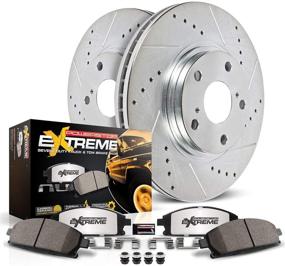 img 4 attached to Upgrade Your Truck's Braking Performance with Power Stop K6258-36 Front 🚚 Z36 Truck & Tow Brake Kit: Carbon Fiber Ceramic Pads + Drilled/Slotted Rotors