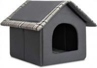 gray cozy pet cave bed for small dogs and cats by hollypet - warm and comfortable sleeping nest house logo