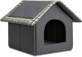 img 4 attached to Gray Cozy Pet Cave Bed For Small Dogs And Cats By Hollypet - Warm And Comfortable Sleeping Nest House