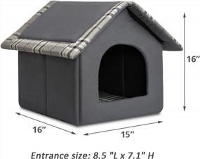 img 3 attached to Gray Cozy Pet Cave Bed For Small Dogs And Cats By Hollypet - Warm And Comfortable Sleeping Nest House