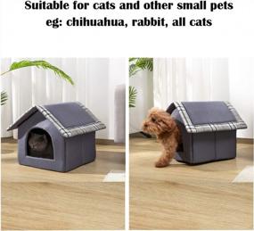 img 2 attached to Gray Cozy Pet Cave Bed For Small Dogs And Cats By Hollypet - Warm And Comfortable Sleeping Nest House