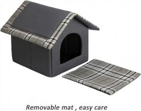 img 1 attached to Gray Cozy Pet Cave Bed For Small Dogs And Cats By Hollypet - Warm And Comfortable Sleeping Nest House