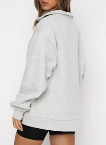 img 1 attached to Oversized Fleece Half-Zip Sweatshirts For Women - Solid Color Drop Shoulder Workout Pullover In S-2XL Sizes By BLENCOT