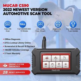 img 3 attached to MUCAR CS90 OBD2 Scanner: 2022 Latest Car Diagnostic Scan Tool with 🚗 28 Reset Functions (IMMO/Oil/EPB/SAS/SRS/TPMS/Injector/ABS Bleeding), Auto VIN, Engine System Code Reader, Lifetime Free Updates