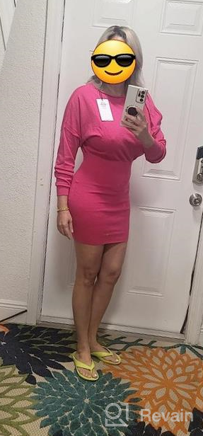 img 1 attached to Sexy One Shoulder EXLURA Women'S Knit Bodycon Mini Sweater Dress For Date Night Parties! review by Bill Lacy