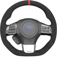 🔴 enhance your subaru wrx with loncky auto custom fit oem black alcantara steering wheel cover – red marker, red thread logo