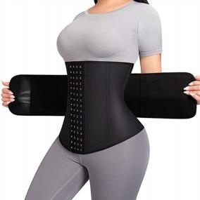 img 4 attached to Women'S Latex Waist Trainer Cincher Belt For Sports & Trimming - ASHLONE Underbust Corset