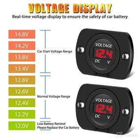 img 2 attached to 🚗 Waterproof Car Voltmeter: Linkstyle 2 Pack LED Digital Display Panel with Terminals for Marine, Motorcycle, Truck, ATV, UTV - 12V 24V DC Voltage Gauge Meter - Red Light