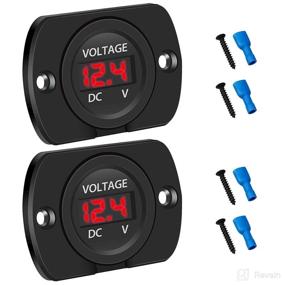 img 4 attached to 🚗 Waterproof Car Voltmeter: Linkstyle 2 Pack LED Digital Display Panel with Terminals for Marine, Motorcycle, Truck, ATV, UTV - 12V 24V DC Voltage Gauge Meter - Red Light