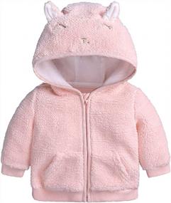 img 4 attached to Adorable AYIYO Baby Fleece Coat With Ears Hat - Perfect Outwear For Infants In Fall And Winter