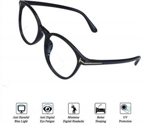 img 1 attached to VisionGlobal Bifocal Reading Glasses Blue Light Blocking For Men And Women - Stylish Retro Oval Computer Readers