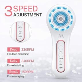 img 3 attached to Rechargeable Electric Facial Cleansing Brush - IPX7 Waterproof With 3 Mode & 5 Brush Heads For Exfoliating, Massaging & Removing Blackheads.