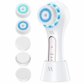 img 4 attached to Rechargeable Electric Facial Cleansing Brush - IPX7 Waterproof With 3 Mode & 5 Brush Heads For Exfoliating, Massaging & Removing Blackheads.
