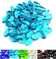 10-фунтовые карибские синие огненные стеклянные камни для камина, ямы и ландшафтного дизайна - onlyfire 1/2-дюймовый блестящий светоотражающий орех кешью логотип